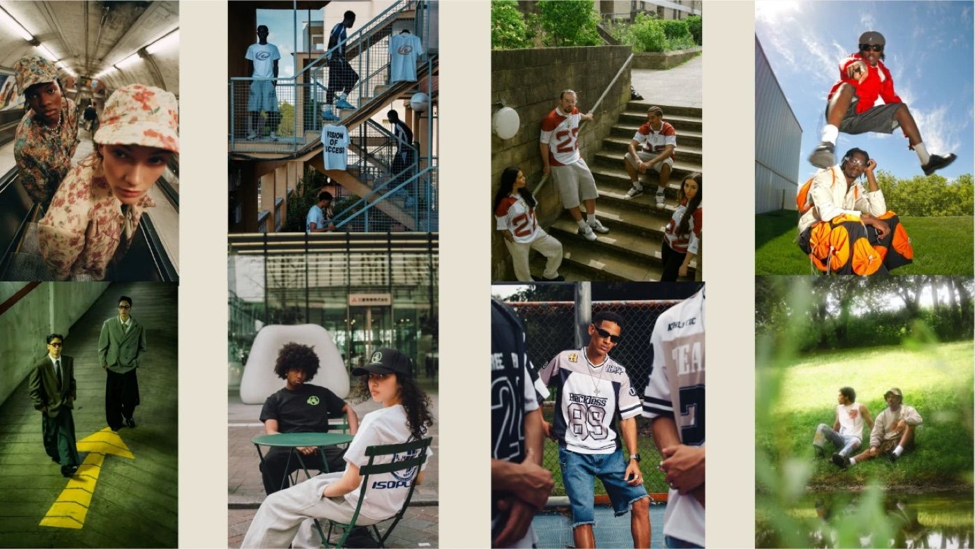 Moodboard slide: a collage of streetwear and football references