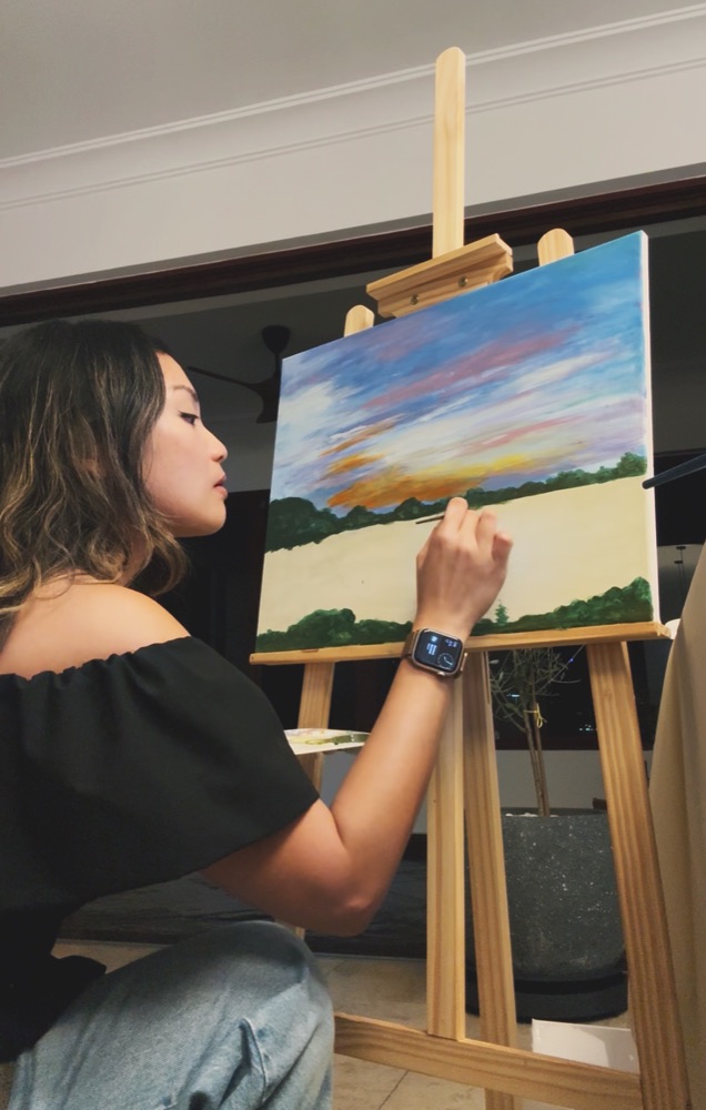 Me painting a sunset