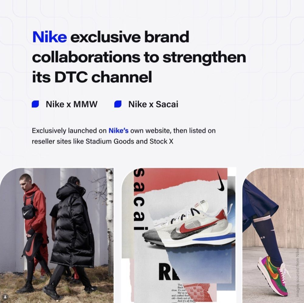 A social post on Nike brand collaborations